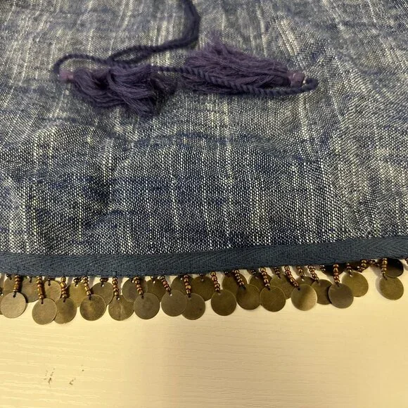 Line & Dot Denim Halter Top With Sequin Bottom Size XSmall - Picture 5 of 7